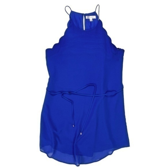 Lost April Slip Dress Womens Size Small Royal Blue Sleeveless Belted Lined Mini - Picture 2 of 15